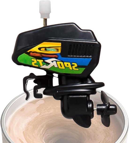 Koffie Mixer - Roerstaafje Drinken - Dranken Mengen - Uniek Bootmotor Ontwerp - 6.5 cm - Zwart