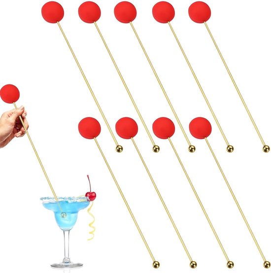 Koffie Roerstaafjes - Drank Roerder - Drankjes Mengen - Roestvrij Staal - 20 cm Lengte - Goud