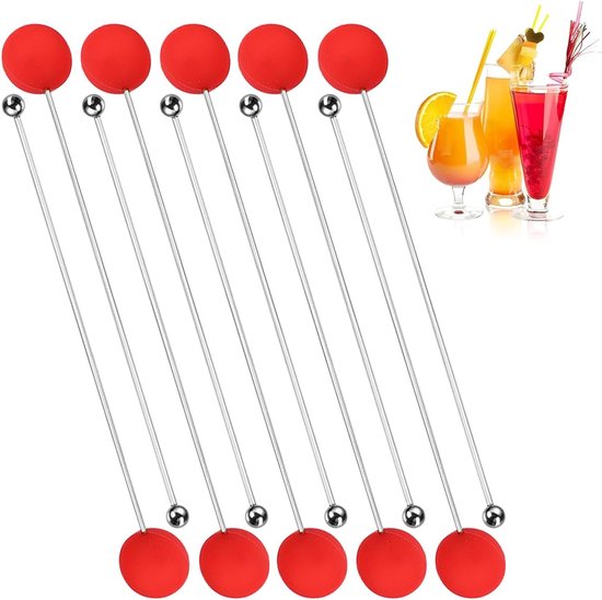 Koffieroerder Roerstaaf - Cocktailmixer Barlepel - Dranken Mengen - Roestvrij Stalen Constructie - 20 cm - Zilver