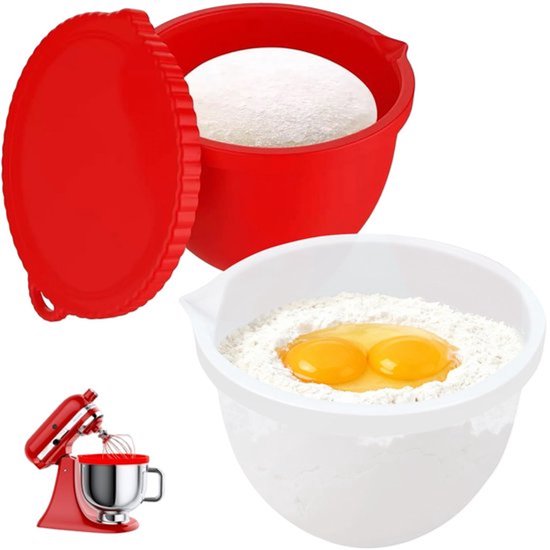 Kommenset voor keukenmachine - 2 stuks, wit & rood