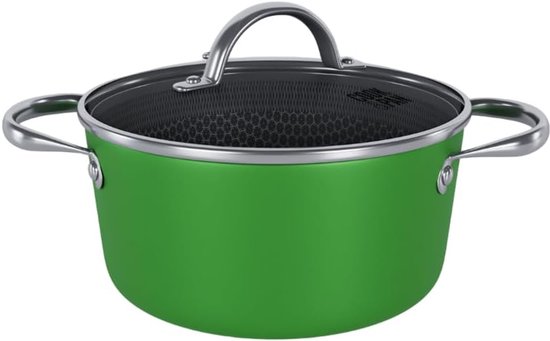 Kookpan met deksel - Stoofpan Soeppan - Langzaam Koken - Krasbestendige coating - 24 cm - Groen
