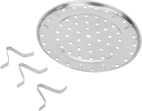 Kookstoomrek van roestvrij staal met eenvoudig te reinigen stoomtray voor snelkookpan en bouillonpan, 20 cm diameter