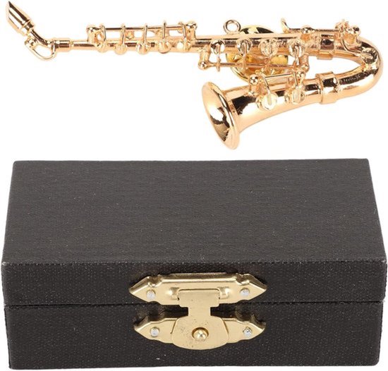 Koper Saxofoon Speld met Rode Velours Lijn, Perfect voor Muziekverzameling en Decoratieve Ornamenten