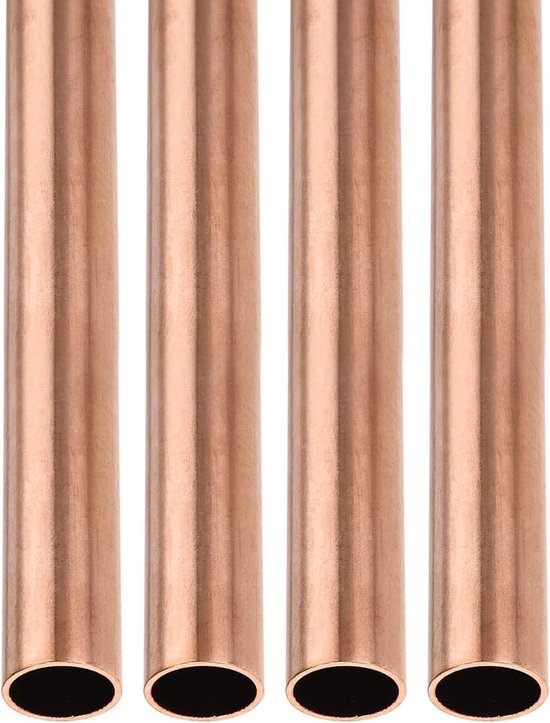 Koperbuis 16mm x 1mm x 200mm - 4 Stuks voor Machine Apparatuur, DIY Projecten en Decoratieve Toepassingen