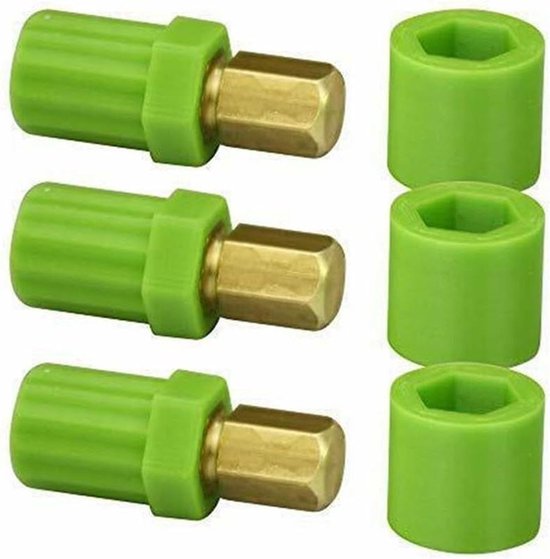 Koppelingsas Pastamaker - Reserveonderdeel Mixer - Pasta Maken - Messing Constructie - 3 stuks - Groen van Merkloos