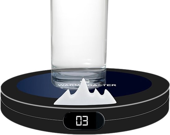 Kopverwarmer - Warme Dranken Plaat - Dranken Warm Houden - Automatische Uitschakeling - 13x13cm - Zwart