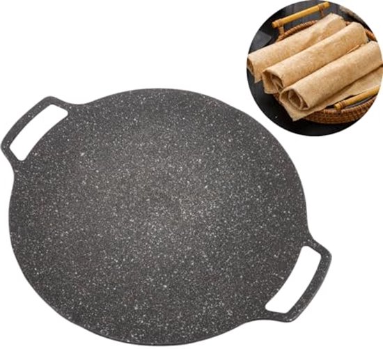 Koreaanse BBQ Grill Non-stick Grill - Anti-aanbak Ronde Bakplaat voor Thuis en Buiten
