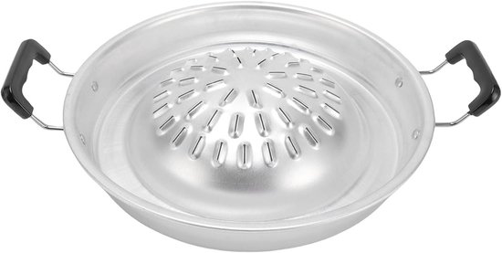 Koreaanse en Thaise BBQ Grillpan met Evenwichtige Verhitting voor Hot Pot en Barbecue, 30 cm, Geschikt voor Groenten, Eieren en Vlees