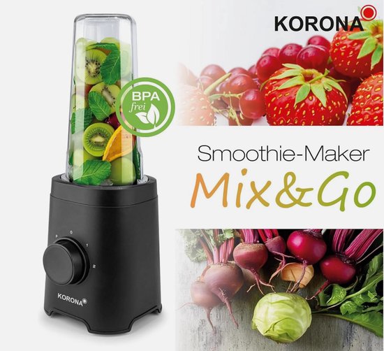 KORONA Smoothie Maker 24500, 2 vermogensniveaus , 600ml ToGo-beker, 320W van Korona