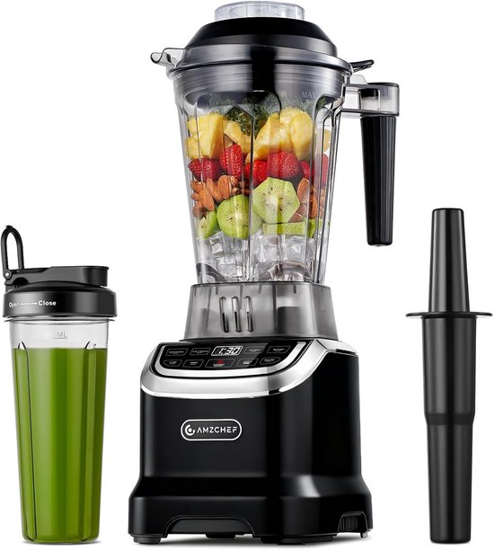 Krachtige 2-in-1 Blender Mixer met 1800W Motor en Twee Bekers van Merkloos