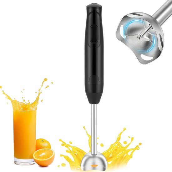 Krachtige 400 W Staafmixer van RVS voor Soepen, Sauzen, Babyvoeding en Salades - Elektrische Pureestick voor de Keuken