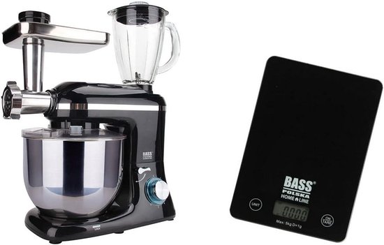 Krachtige 5-in-1 Keukenmachine met Mixer, Blender, Hakmolen en Kneedfunctie - Incl. Weegschaal van Merkloos