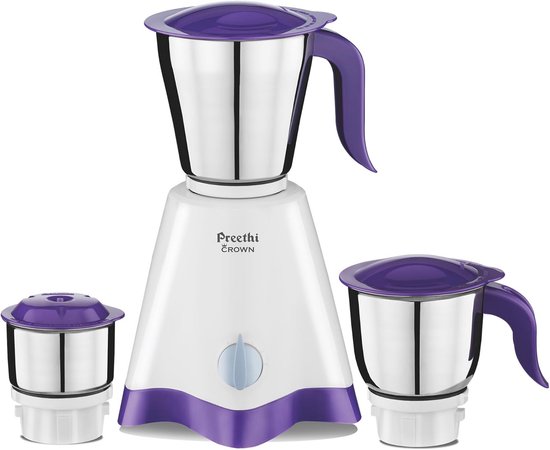 Krachtige 500 Watt Mixer Blender met 3 Snelheden en 3 RVS Potten van Merkloos