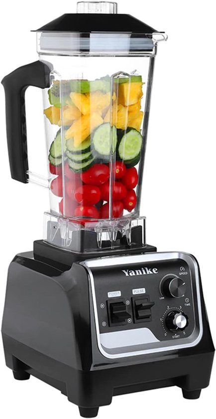 Krachtige Blender 2200 W voor Huishoudelijk en Commercieel Gebruik, Ideaal voor Shakes, Smoothies en Soepen met 2 Liter BPA-vrij Tritan Reservoir en Timer