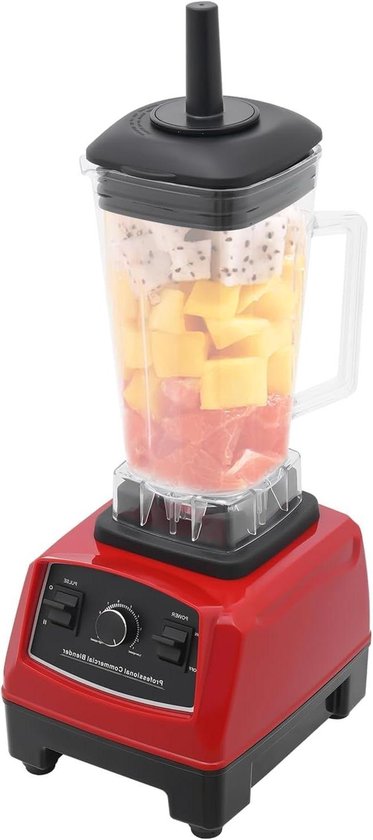 Krachtige Blender - Hogesnelheid Mixer - Smoothies Maken - Geluidsarm Ontwerp - 2 Liter Kan - Rood