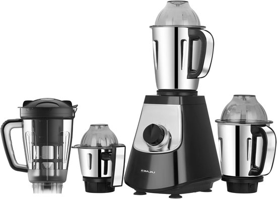 Krachtige Blender - Keuken Mixer - Smoothie Maken - 3 Snelheden - 4 Koppen - Diep Zwart van Merkloos