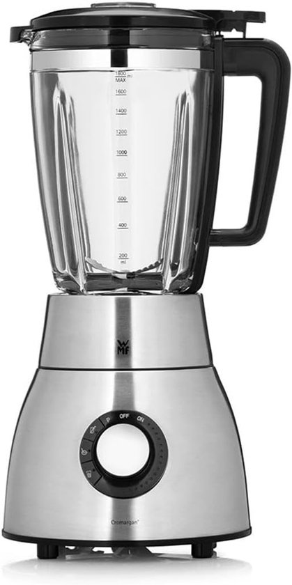 Krachtige Blender - Keukenmixer Apparaat - Smoothies IJscrush - Glazen Kan 1.8L - 1400 Watt - Cromargan Mat van Merkloos