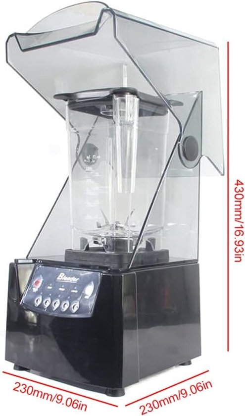 Krachtige Blender - Keukenmixer IJscrusher - Smoothies en Sap - Geluiddempende Kap - 1.8 Liter Inhoud