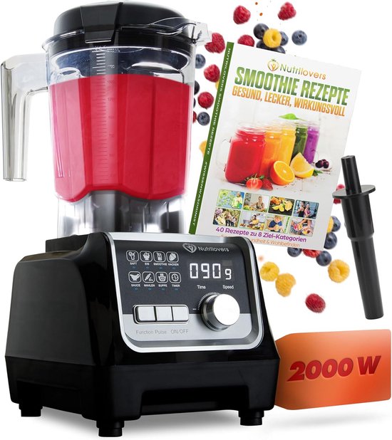 Krachtige Blender - Keukenmixer Keukenapparaat - Smoothies Maken - 2000 Watt Vermogen - 2 Liter - Zwart