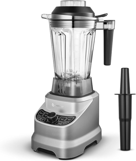 Krachtige Blender - Keukenmixer Smoothie Maker - Smoothies en IJscrushen - 8 Snelheden 1800 Watt - 185 Liter Capaciteit - Grijs van Merkloos