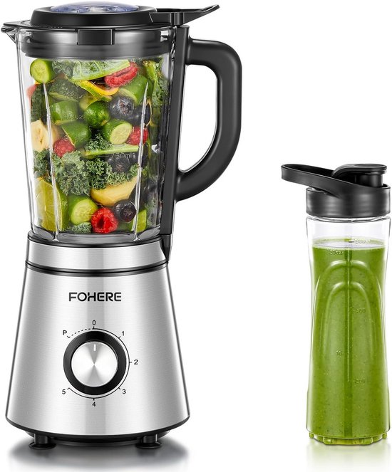 Krachtige Blender met 1100W, 1,5L Kan en Losse Beker van Merkloos