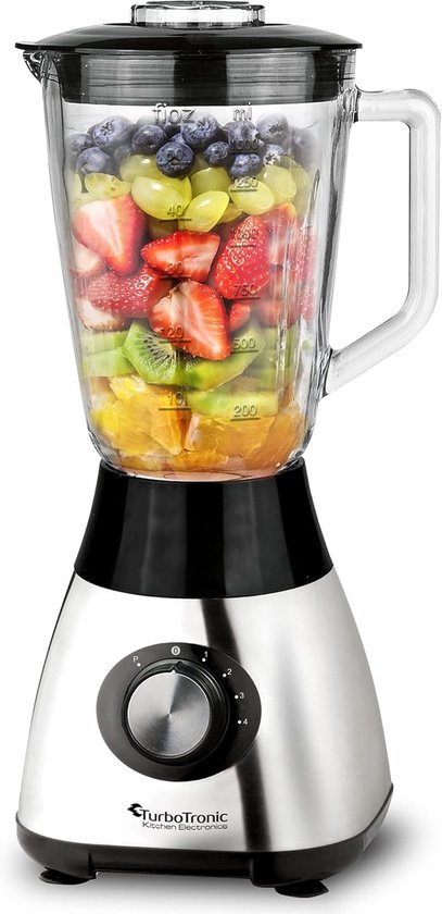 Krachtige Blender met Glazen Kan 1.5L - IJscrusher & Smoothie Maker 1200W van Merkloos