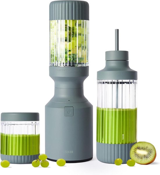 Krachtige Blender - Smoothie Maker - Gezonde Drankjes Maken - Inclusief 3 To-Go Bekers - 785 ml - Mist