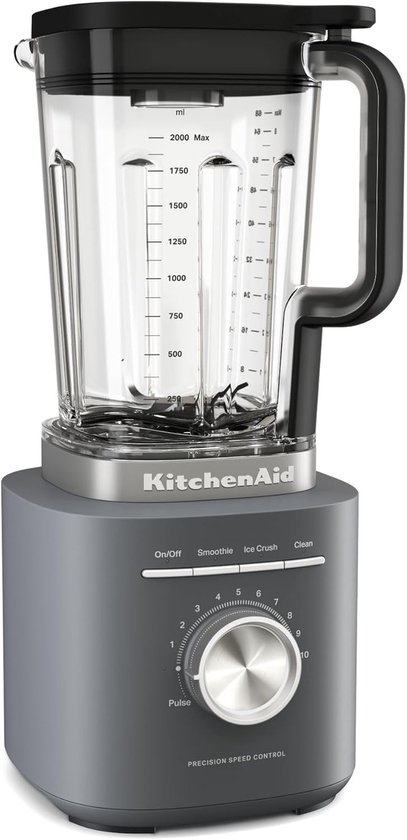 Krachtige Blender - Smoothie Maker Keuken - Gezonde Drankjes Maken - Asymmetrische Messen - 2 Liter Capaciteit - Donkergrijs van Merkloos