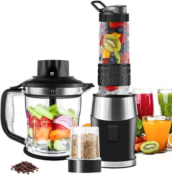 Krachtige Blender - Smoothiemaker Keukenmachine - Gezonde Dranken Maken - 3-in-1 Functionaliteit - 700 Watt - Multicolor