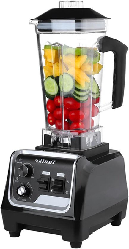 Krachtige Blender voor Shakes en Smoothies, 2200 W, 2 Liter BPA-vrij, Timer en Hoogwaardige Prestaties