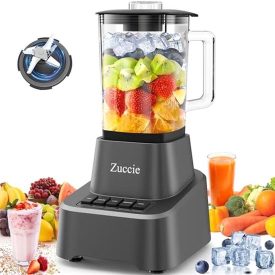 Krachtige Blenders voor Smoothies en Meer - 1,6 L, 1200 W, 3 Standen & Pulse-Functie van Merkloos