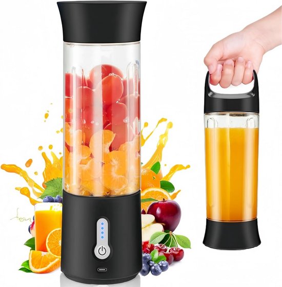 Krachtige Draagbare Blender USB Oplaadbaar 500ml - Smoothie Maker voor Reizen en Sport van Merkloos