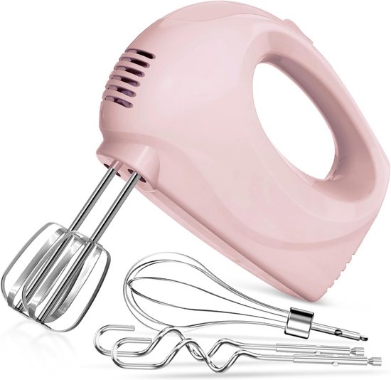 Krachtige Elektrische Handmixer Roze - 5 Snelheden & Complete Accessoireset