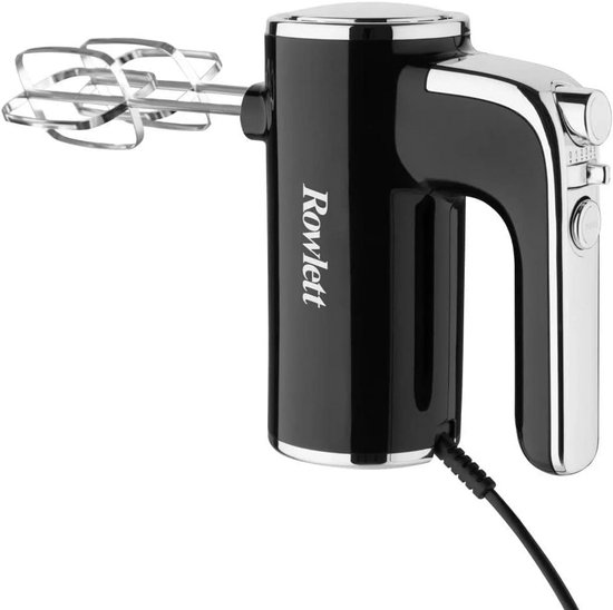 Krachtige Elektrische Handmixer Zwart met 6 Snelheden en Turbo - Incl. Gardes en Deeghaken van Merkloos