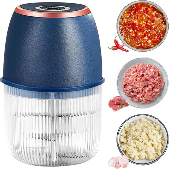 Krachtige Elektrische Mini Hakker 350 ml voor Uien, Fruit, Noten, Vlees en Knoflook met USB Aansluiting - Draagbaar en Efficiënt van Merkloos