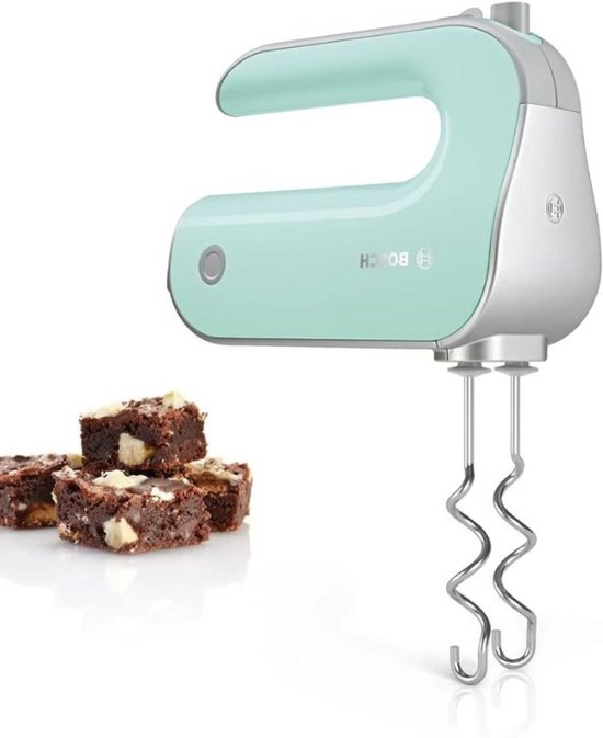 Krachtige Handmixer MFQ40302 - 500W - Mint Turquoise/Zilver - Ergonomisch Design - Inclusief Garde En Kneedhaken van Bosch