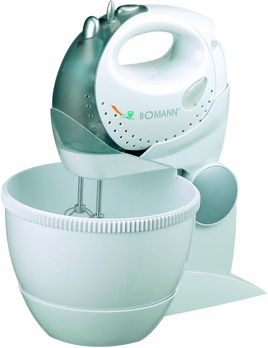 Krachtige Handmixer Set met Gardes en Deeghaken - Wit van Merkloos