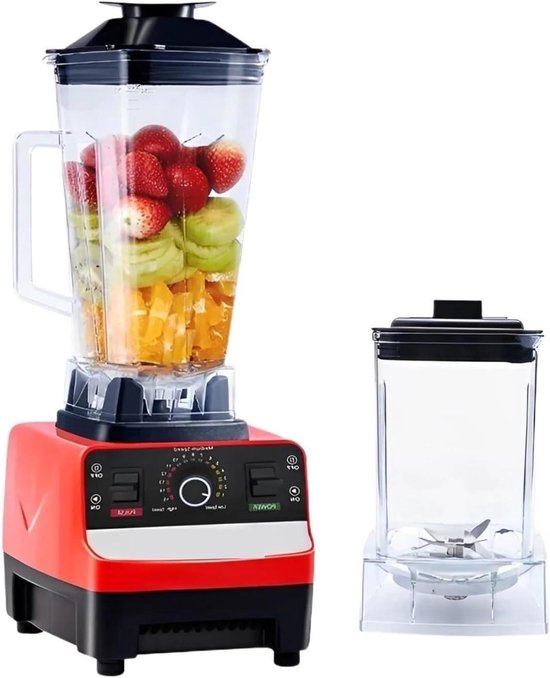 Krachtige Keukenblender - Stationaire Mixer - Gezonde Dranken Maken - Roestvrijstalen Messen - 2.5L Kan - Zwart van Merkloos