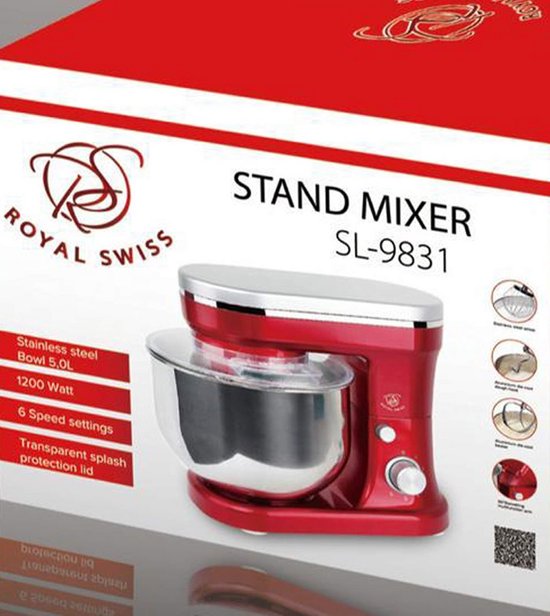 Krachtige Keukenmachine 1200W - Kneed-, Roer- en Mixmachine met Grote Kom (5L) van Merkloos