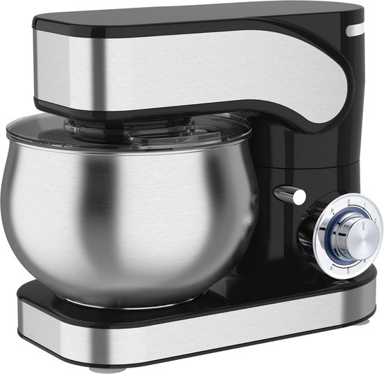 Krachtige Keukenmachine 1600W met 6,5L Roestvrijstalen Kom – Multifunctionele Kneedmachine met 6 Snelheden en Accessoires