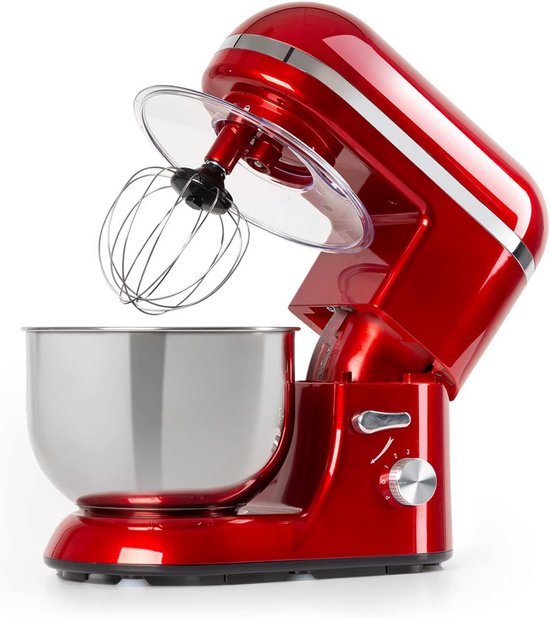Krachtige Keukenmachine - 1800W - Rood - Planetaire Mixer met Grote 5L Kom van Royal Swiss