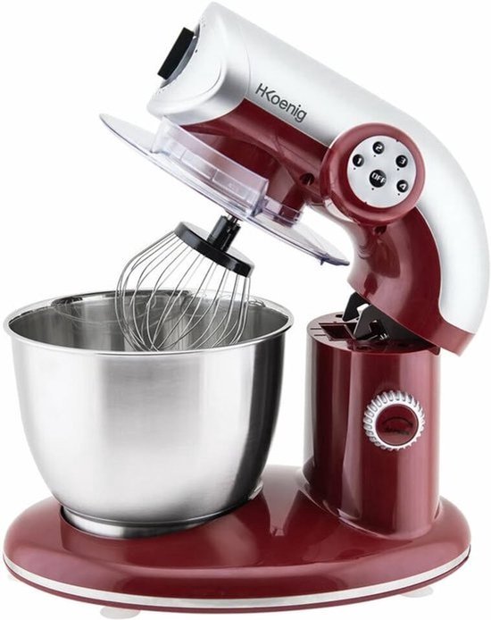 Krachtige keukenmachine - 5.5L - met 1000W motor - RVS-mixer - voor kneden, kloppen en mengen