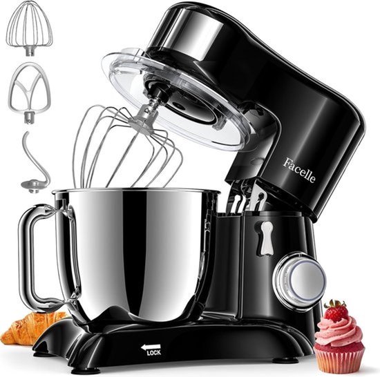 Krachtige keukenmachine - Grote mengkom van 6,5L - 10 snelheden