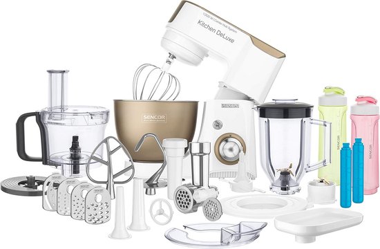 Krachtige Keukenmachine & Kneedmachine met Blender en Vleesmolen - 1000W van Merkloos