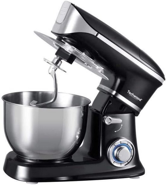 Krachtige Keukenmachine met Grote Kom (6,5L) - Zwart - 1300W Mixer & Kneedmachine van Merkloos