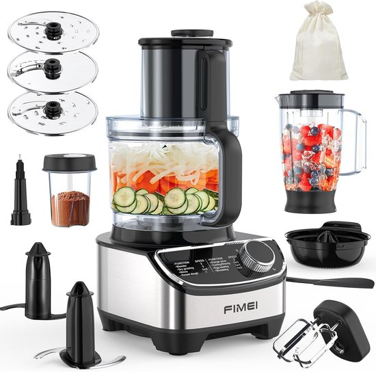 Krachtige Keukenmachine met Hakmolen, Mixer en Diversen Accessoires - 1300W van Merkloos