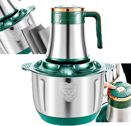 Krachtige Keukenmachine met Vleesmolen (500W) – 5L/6L Roestvrijstalen Kom voor Hakken en Mixen