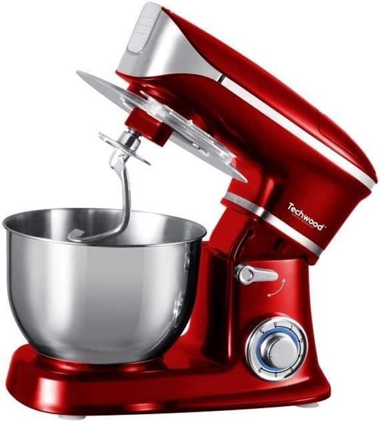 Krachtige Keukenmachine Rood 1300W met 6.5L Kom en Planetaire Mixer