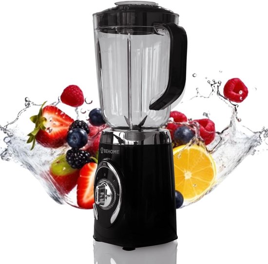 Krachtige Keukenmixer 500W met Kunststof Beker 1,25L en Snelheidsinstelling van Merkloos