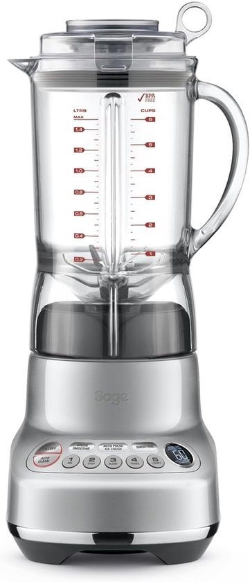 Krachtige Keukenmixer - Kan Blender - Smoothies Maken - Negegen Functieknoppen - 15 Liter Inhoud - Zilver van Merkloos